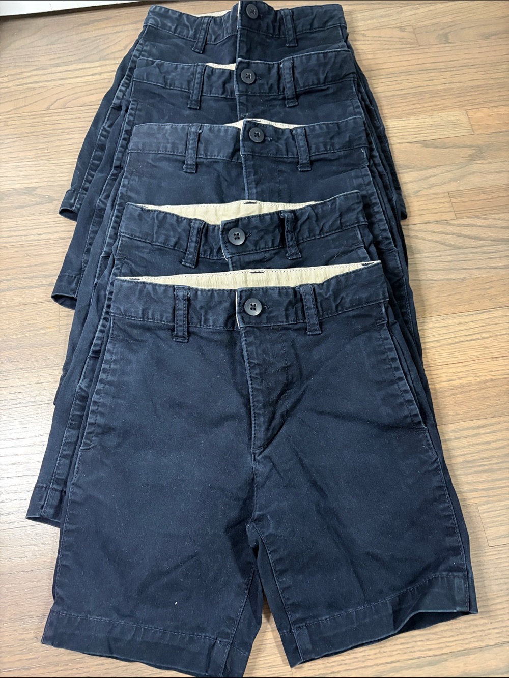 GAP Kids Lot of 5 Boys Navy Chino Shorts - size 5, School Uniforms